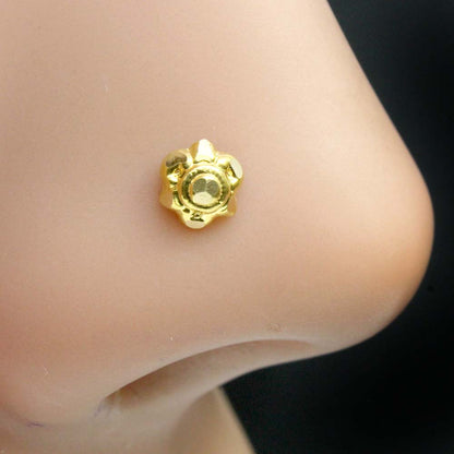 14K Pure Nose Stud Indian Style Women