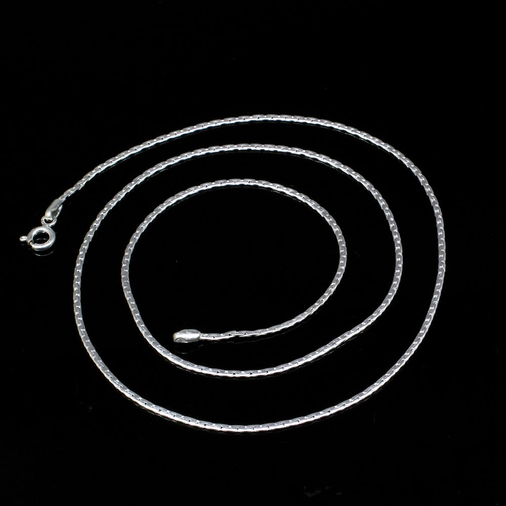 Real 925 Sterling Silver Link Design Women Chain 20.5" Neck Chain