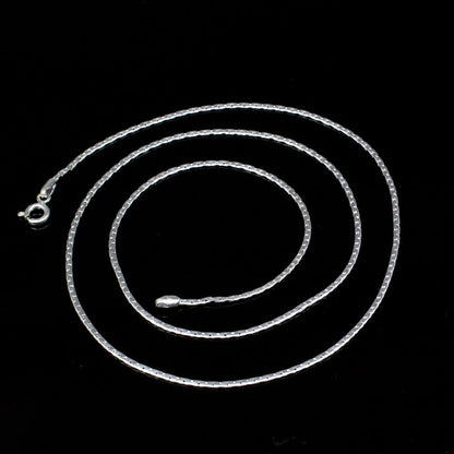 Real 925 Sterling Silver Link Design Women Chain 20.5" Neck Chain