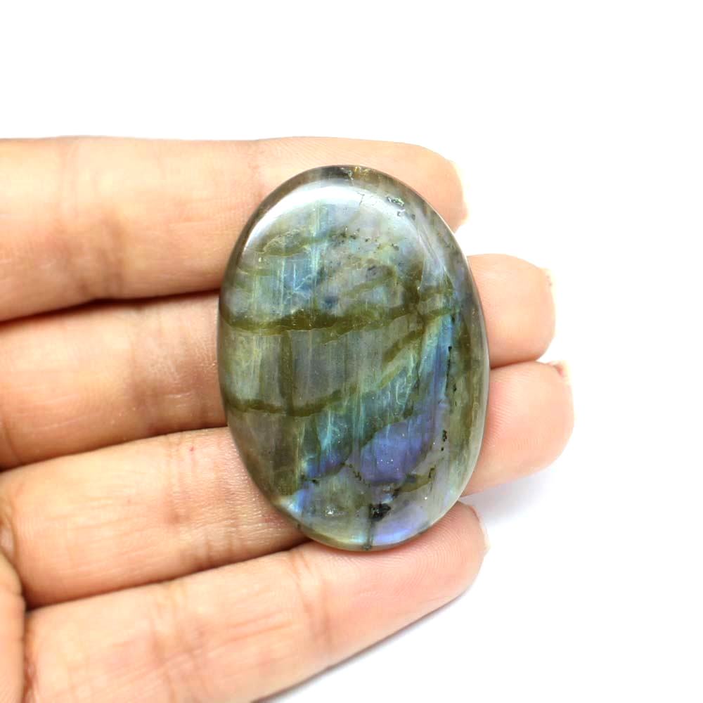 Top Fire Play of Colors 60.1Ct Natural Labradorite Oval Cabochon Gemstone