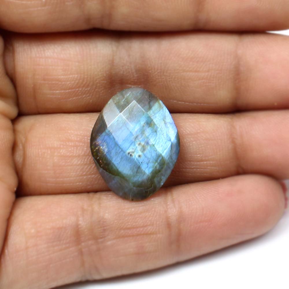 Color Play 10.4Ct Natural Labradorite Fancy Checker Gemstone