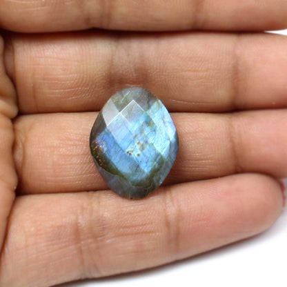 Color Play 10.4Ct Natural Labradorite Fancy Checker Gemstone