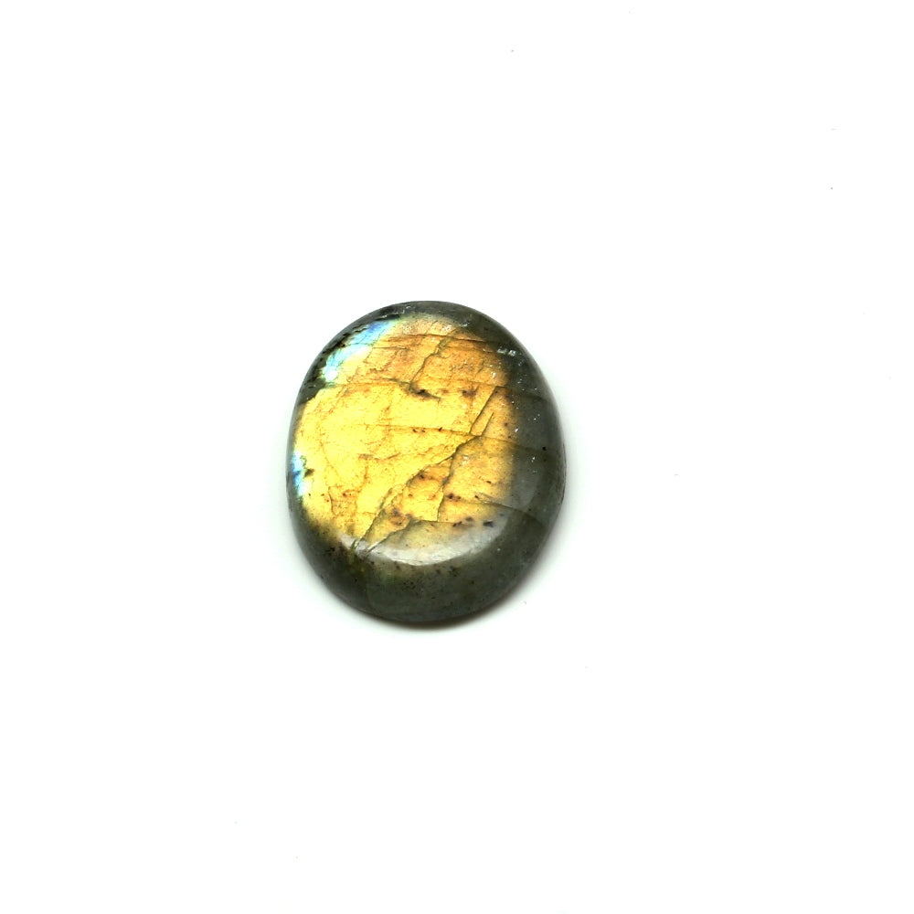 Top Fire Gold Play of Colors 17.8Ct Natural Labradorite Oval Cabochon Gemstone