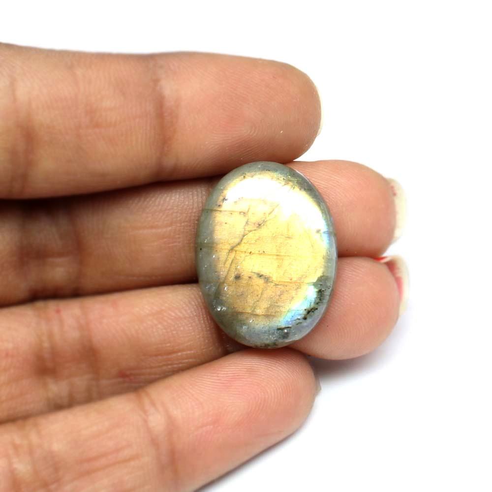 Top Fire Gold Play of Colors 17.8Ct Natural Labradorite Oval Cabochon Gemstone