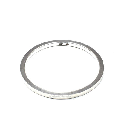 Flat design Pure 990 Silver Mens solid Kada Bangle