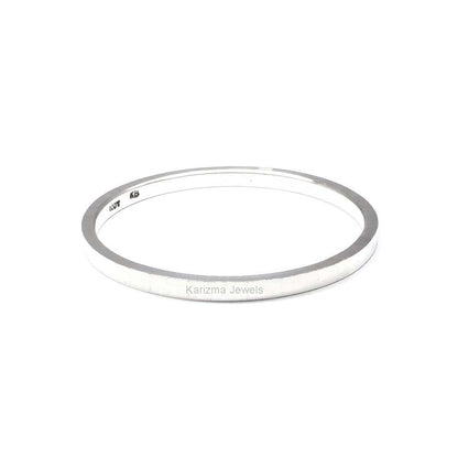 Pure Silver women flat design solid Kada Bangle