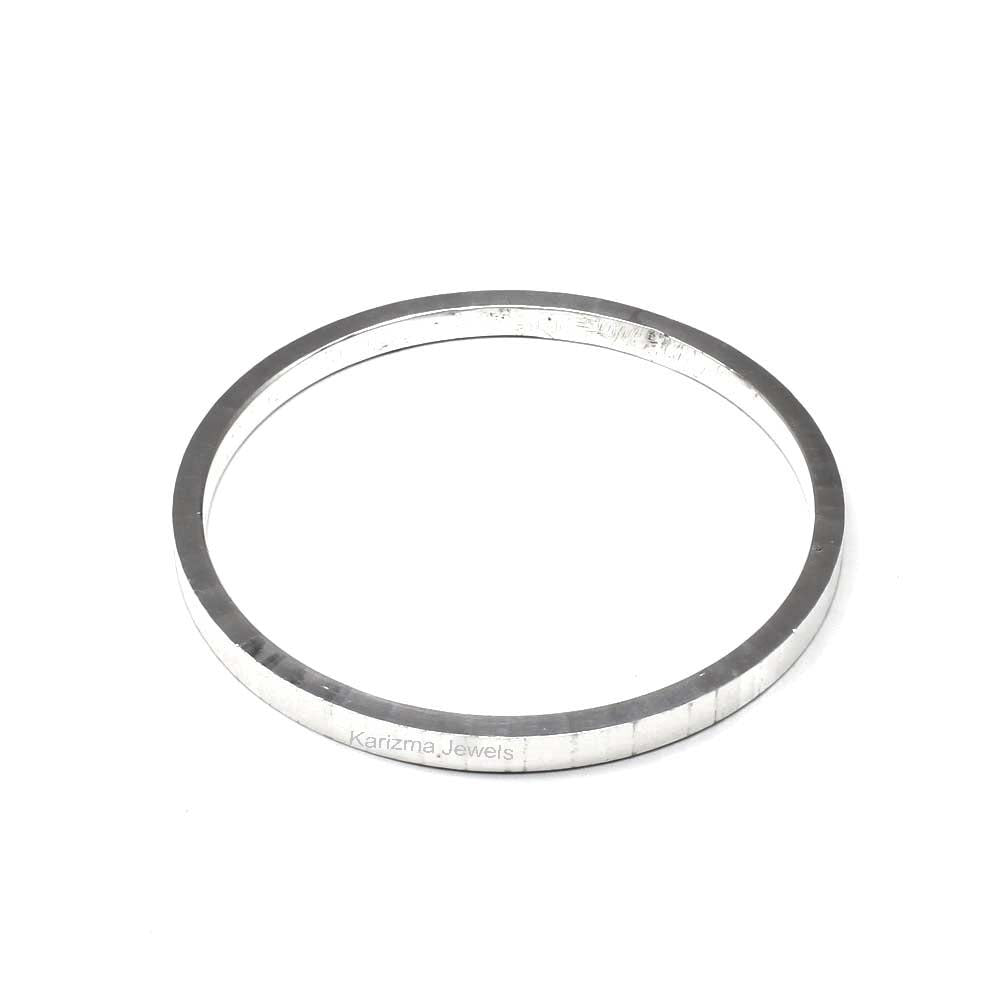 Pure Silver women flat design solid Kada Bangle