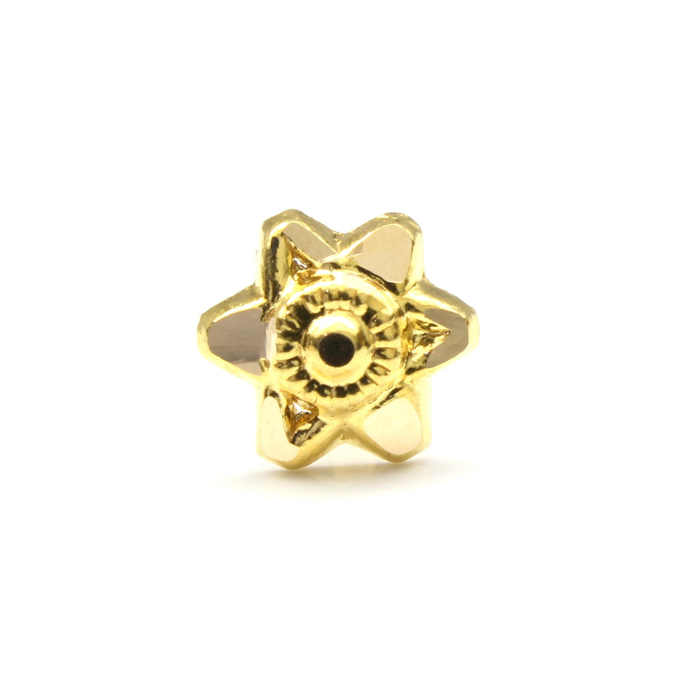 14K Real Gold Nose Stud Cute Star in indian style