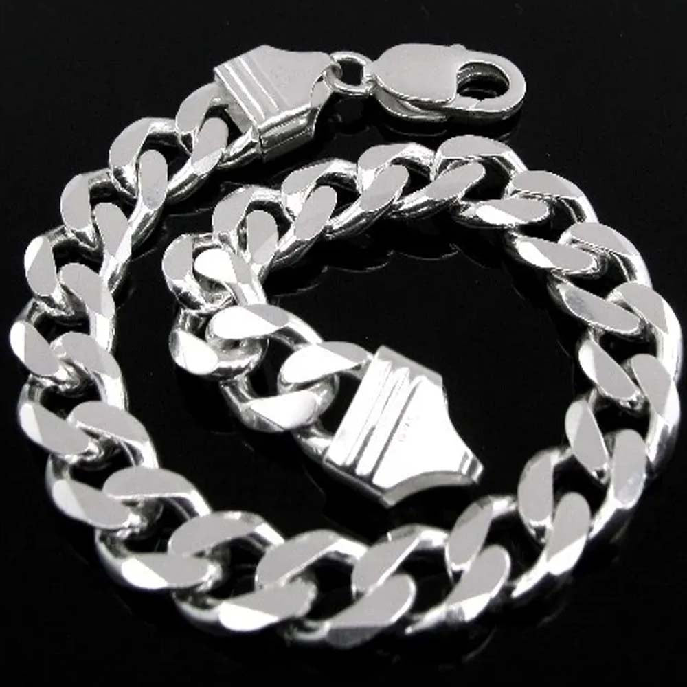 925 SOLID CURB LINK MEN'S BRACELET