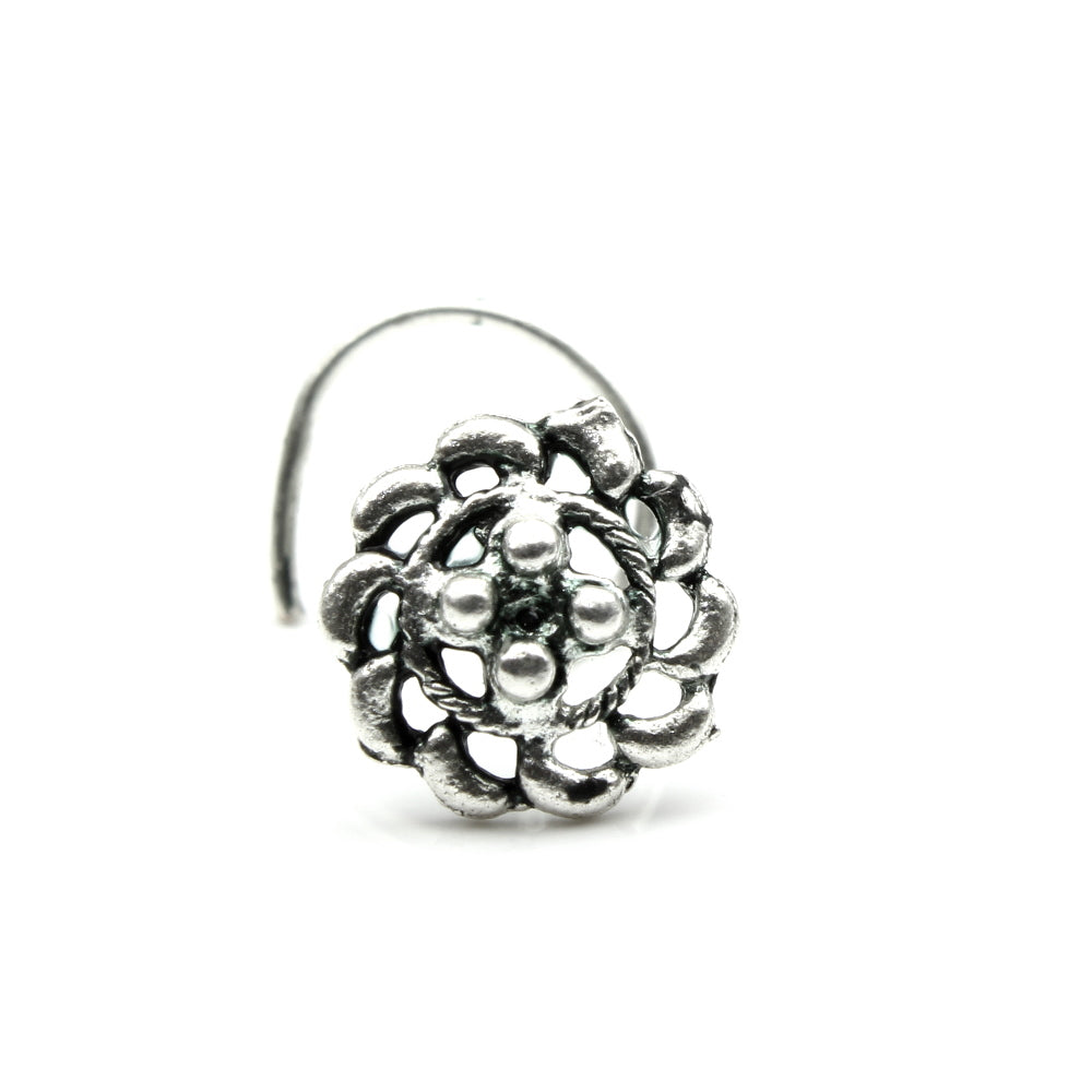 925 Sterling Silver Floral Nath 