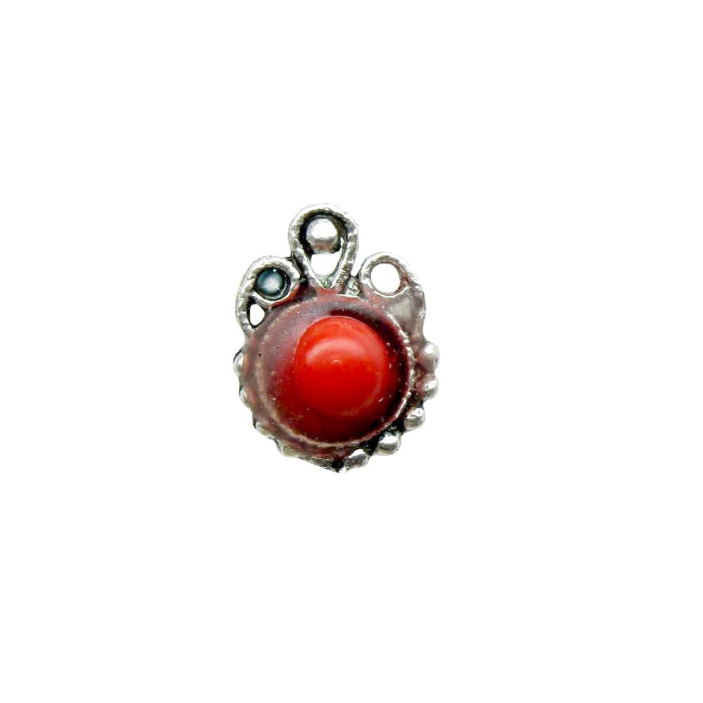 Real Silver Nose Ring with Red Stones for women