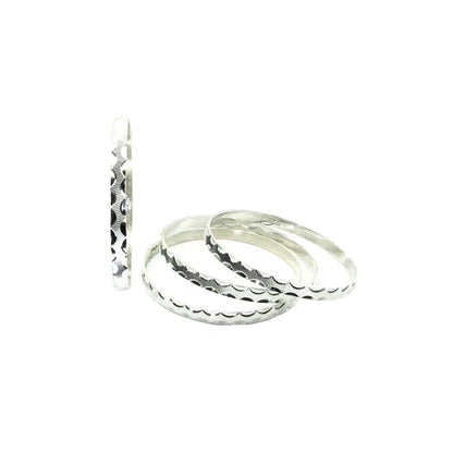 Silver Bangles (Churi) - 4pc Set