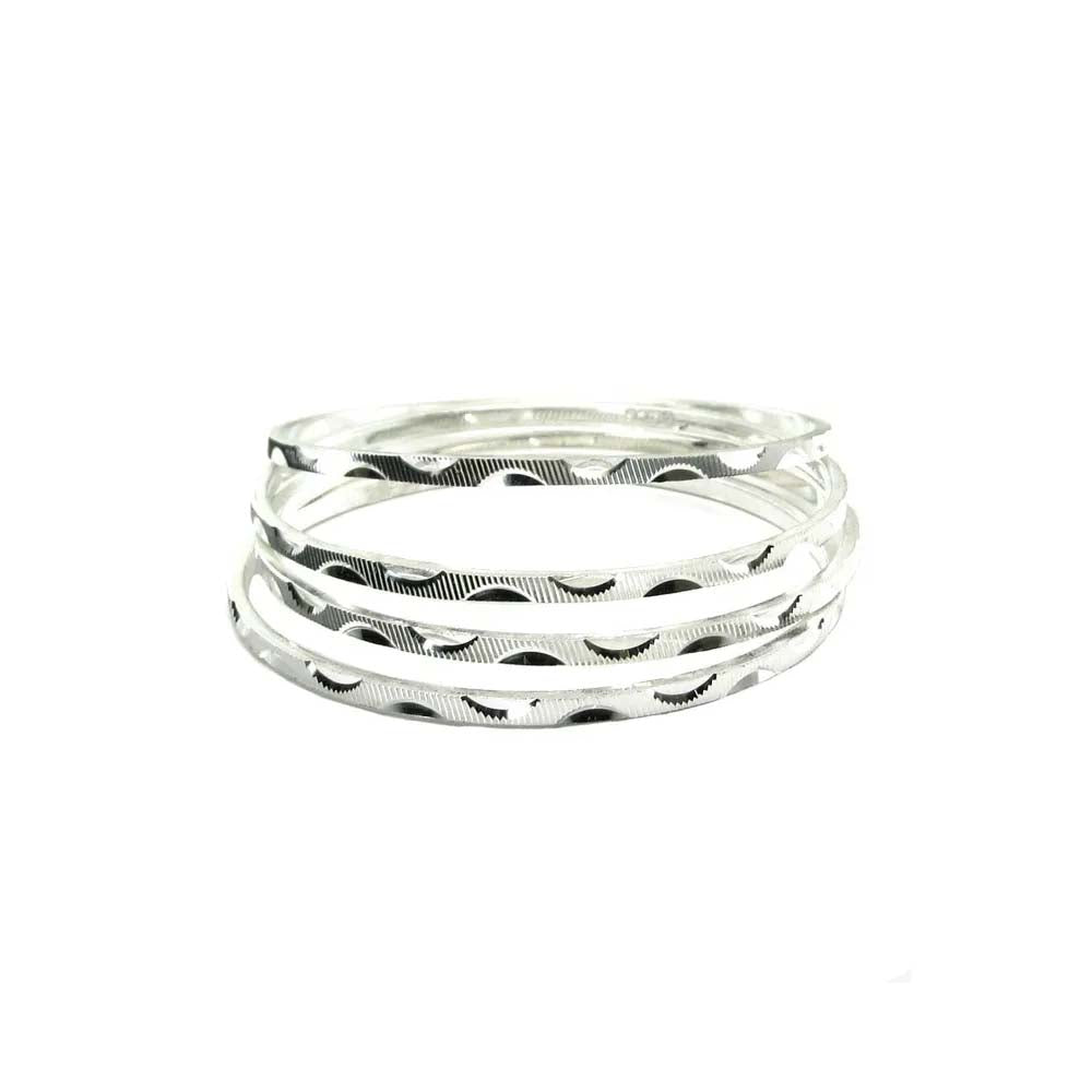 925 Silver Bangles  (Churi) - 4pc Set