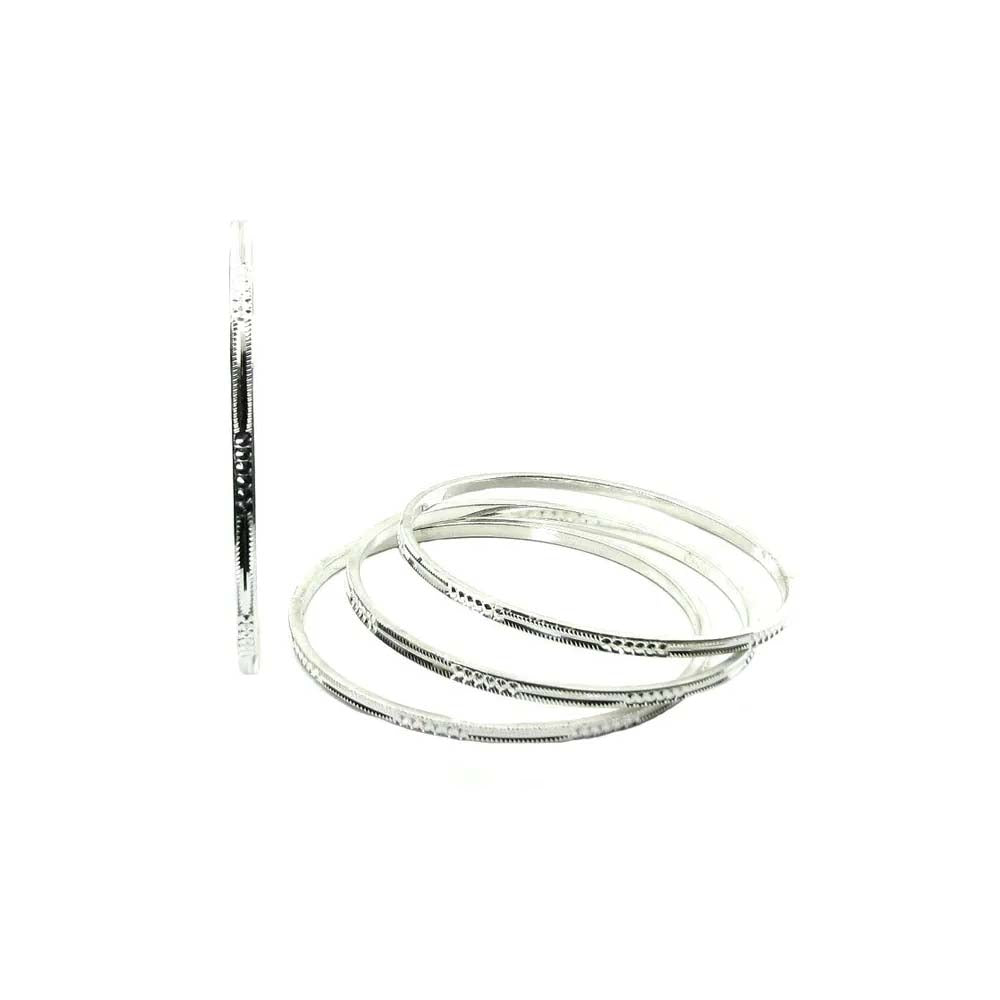 Real Silver Bangles (Churi) - 4pc Set – Karizma Jewels