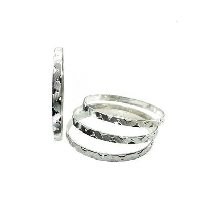 4pc Set Sterling Silver Bangles (Churi)