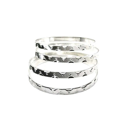 4pc Set Sterling Silver Bangles (Churi)