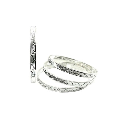 Karizmatic Sterling Silver Bangles (Churi) - 4pc Set