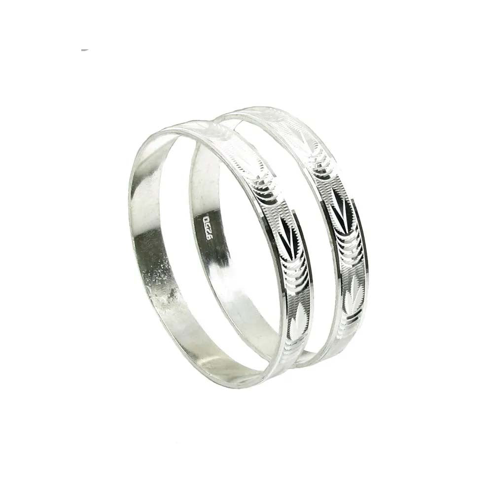 925 Silver Bangles Bracelet 2.8"