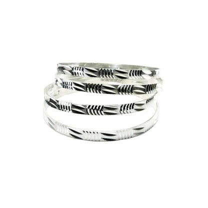 Karizmatic Sterling Silver Bangles (Churi) - 4pc Set