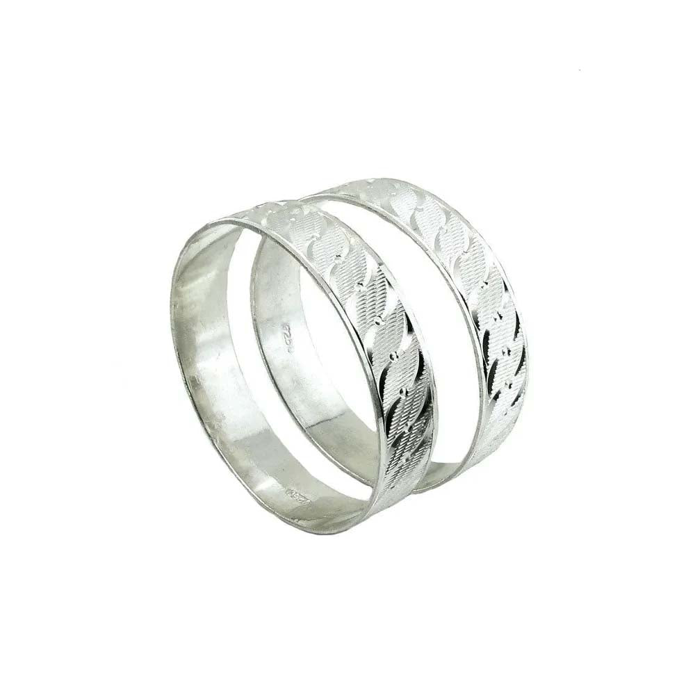 925 Silver Bangles Bracelet (Kangan) - Pair