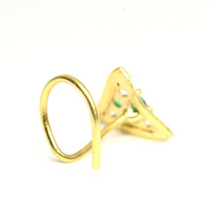 2pc Set Gold Plated Triangle Square Style Women Nose Stud CZ Twisted nose ring