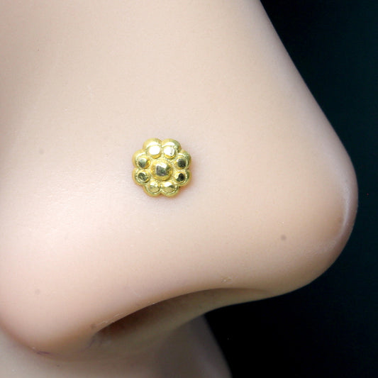 Indian Flower Style Gold Filled Nose Stud nose ring Push Pin