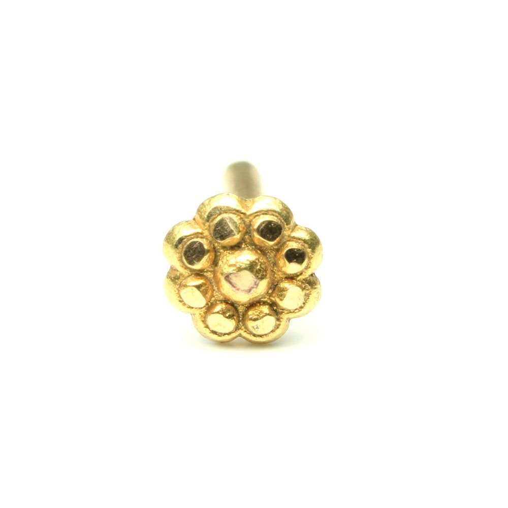 Indian Flower Style Gold Filled Nose Stud nose ring Push Pin