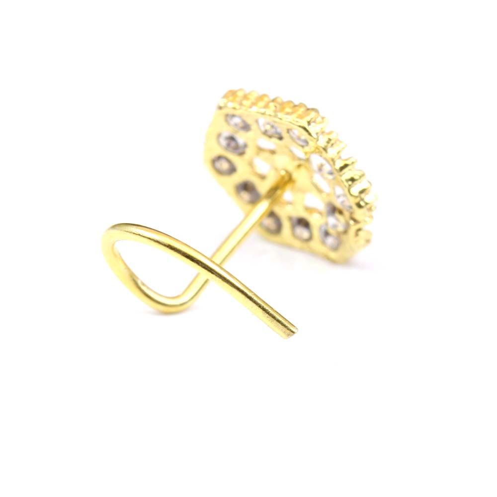 Gold Plated Corkscrew Piercing Nose Stud