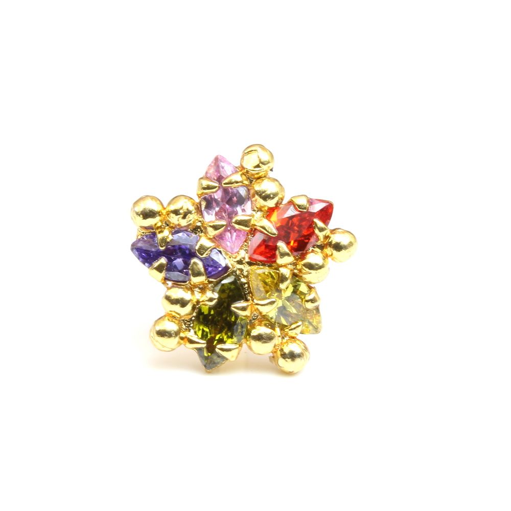 Gold plated Piercing Nose stud push pin