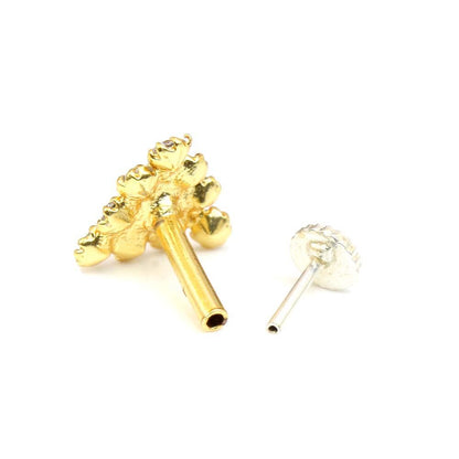 Gold Plated Nose Stud Push Pin