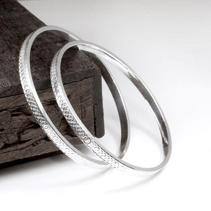 Real Sterling Silver Women Bangles Bracelet