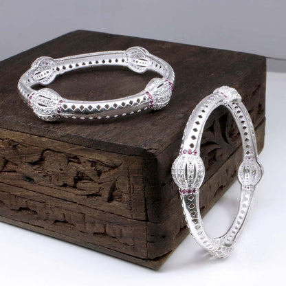 Silver CZ Women Bangles Bracelet