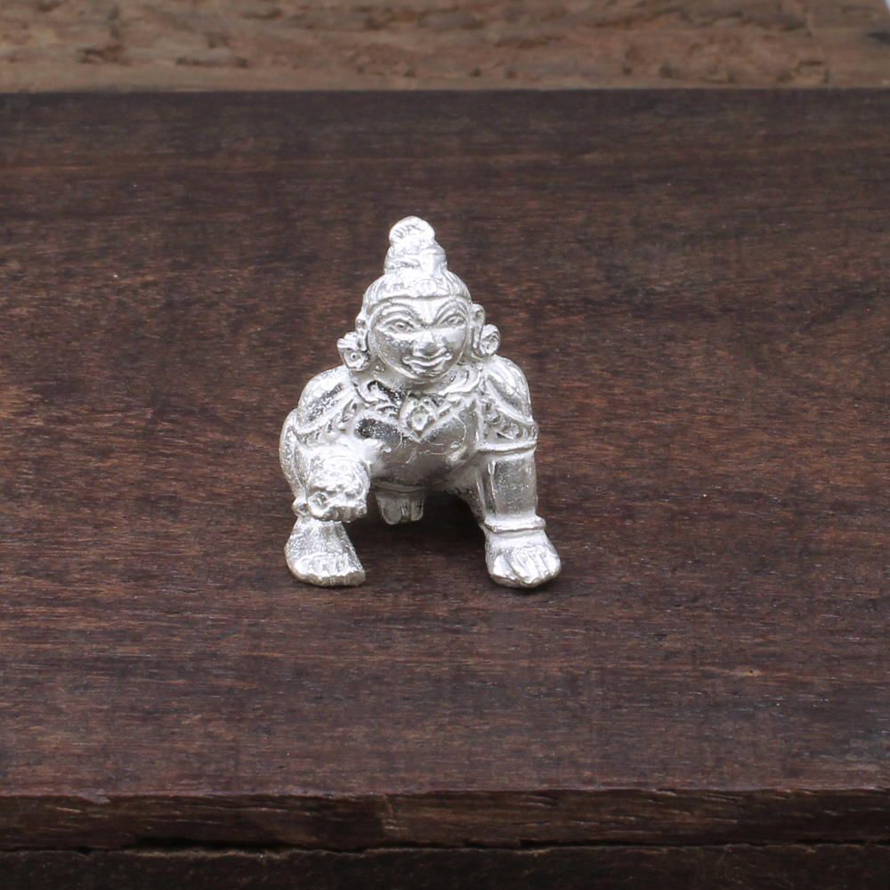 Solid Silver Bal Krishna Ladoo Gopal