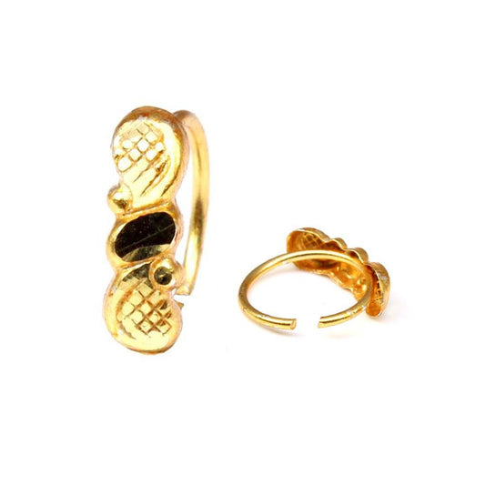 Asian gold plated small nose ring 22g