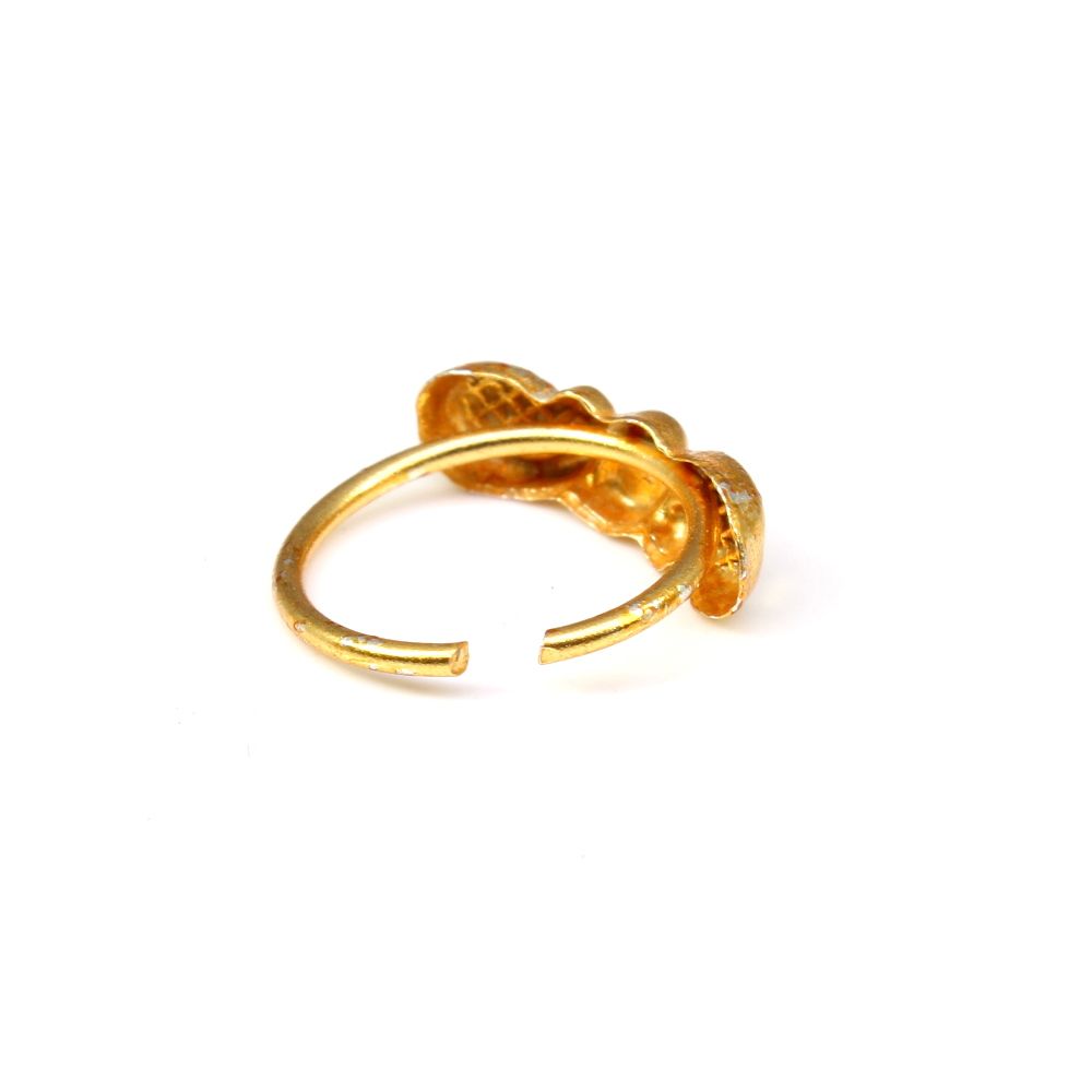 14k Solid Gold Nose Ring Small Embellished Hoop - Etsy