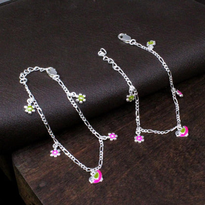 925 Silver kids Ankle chain baby Bracelet 5.5"