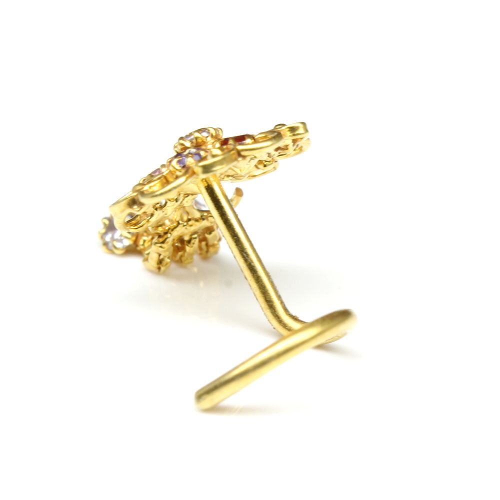 20g Gold Plated Corkscrew Nose Stud