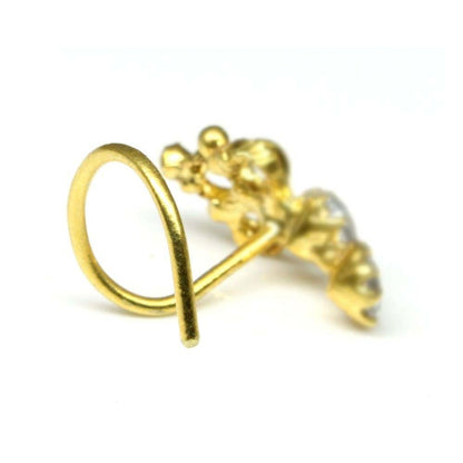 Gold plated Corkscrew Nose Stud