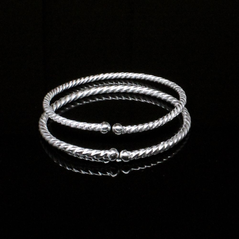2mm Glass Beads Adjustable Bracelet (Blue/White) – Kompsós