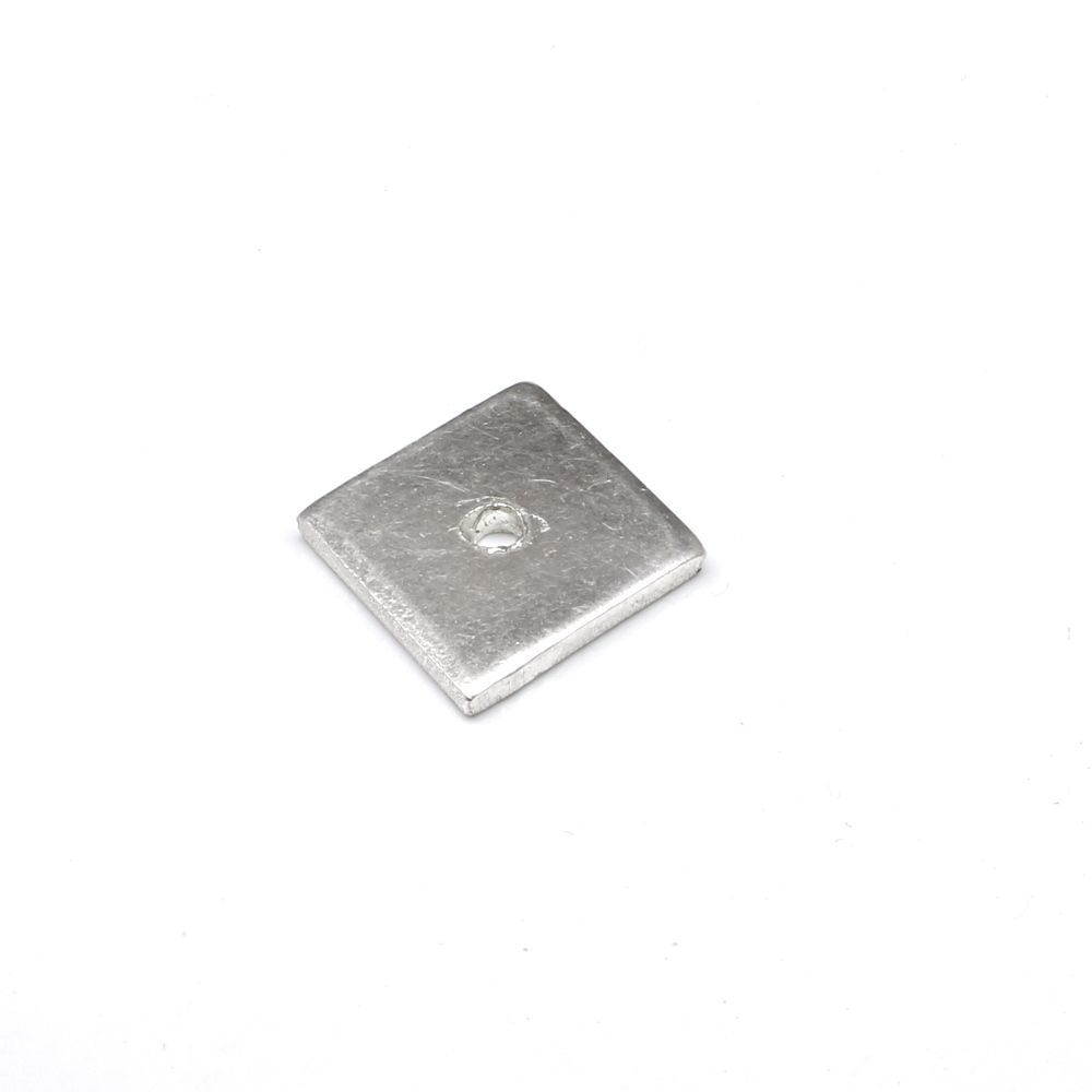 Pure Silver Square Piece with hole, Chokor for Red book remedy