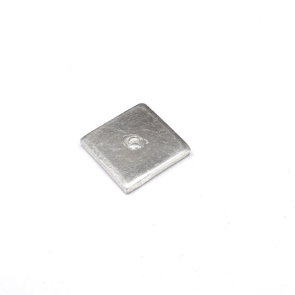 Pure Silver Square Piece with hole, Chokor for Red book remedy