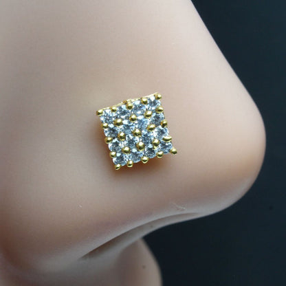 22K Gold plated Corkscrew Nose Stud Nose Ring