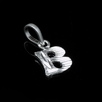 Pure Silver 'B' Letter Pendant for men women