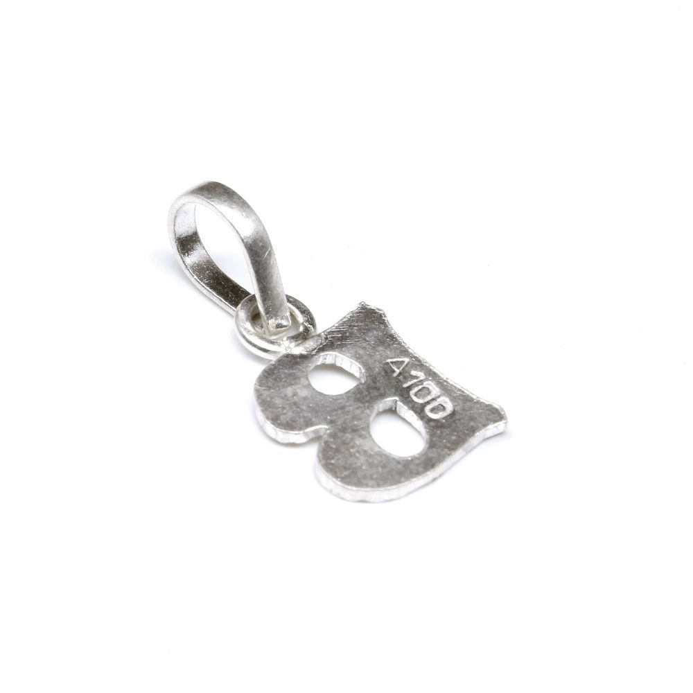 Pure Silver 'B' Letter Pendant for men women