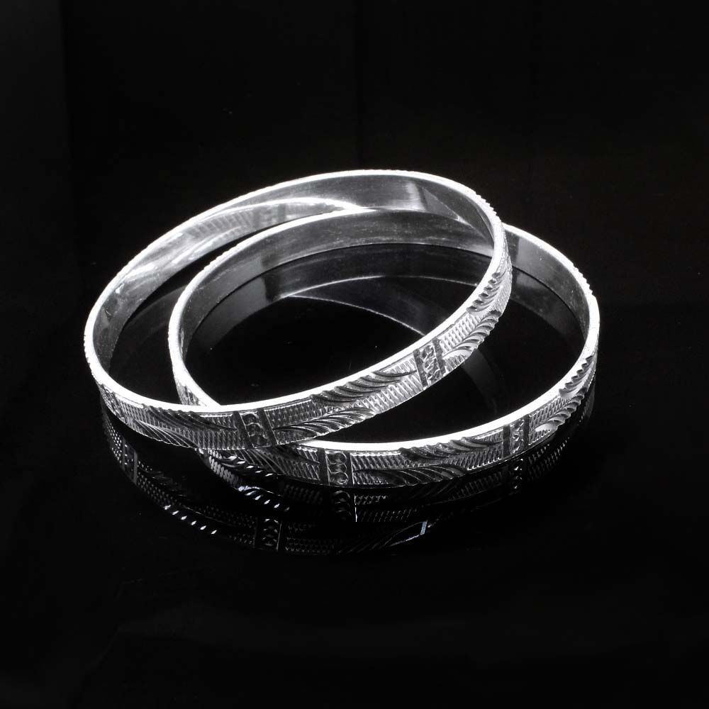 Silver Bangles Bracelet Kangan Pair