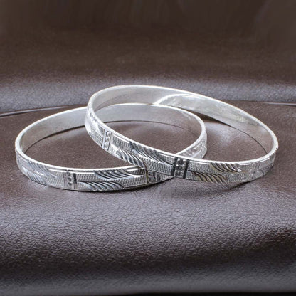 Silver Bangles Bracelet Kangan Pair