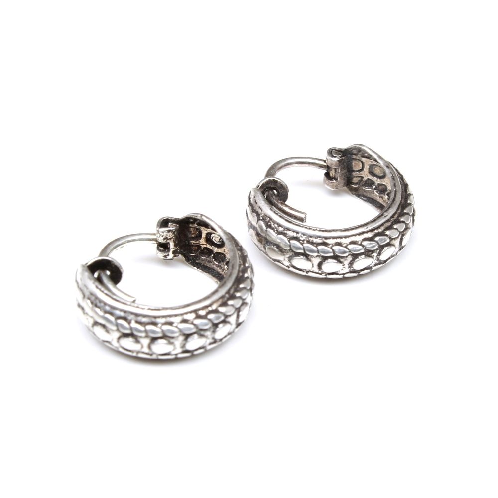 Sterling Silver Round Hoop Bali Earrings for Women