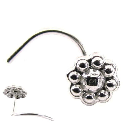 Ethnic  Sterling Silver Body Piercing Jewelry Nose Stud Pin Screw 20g