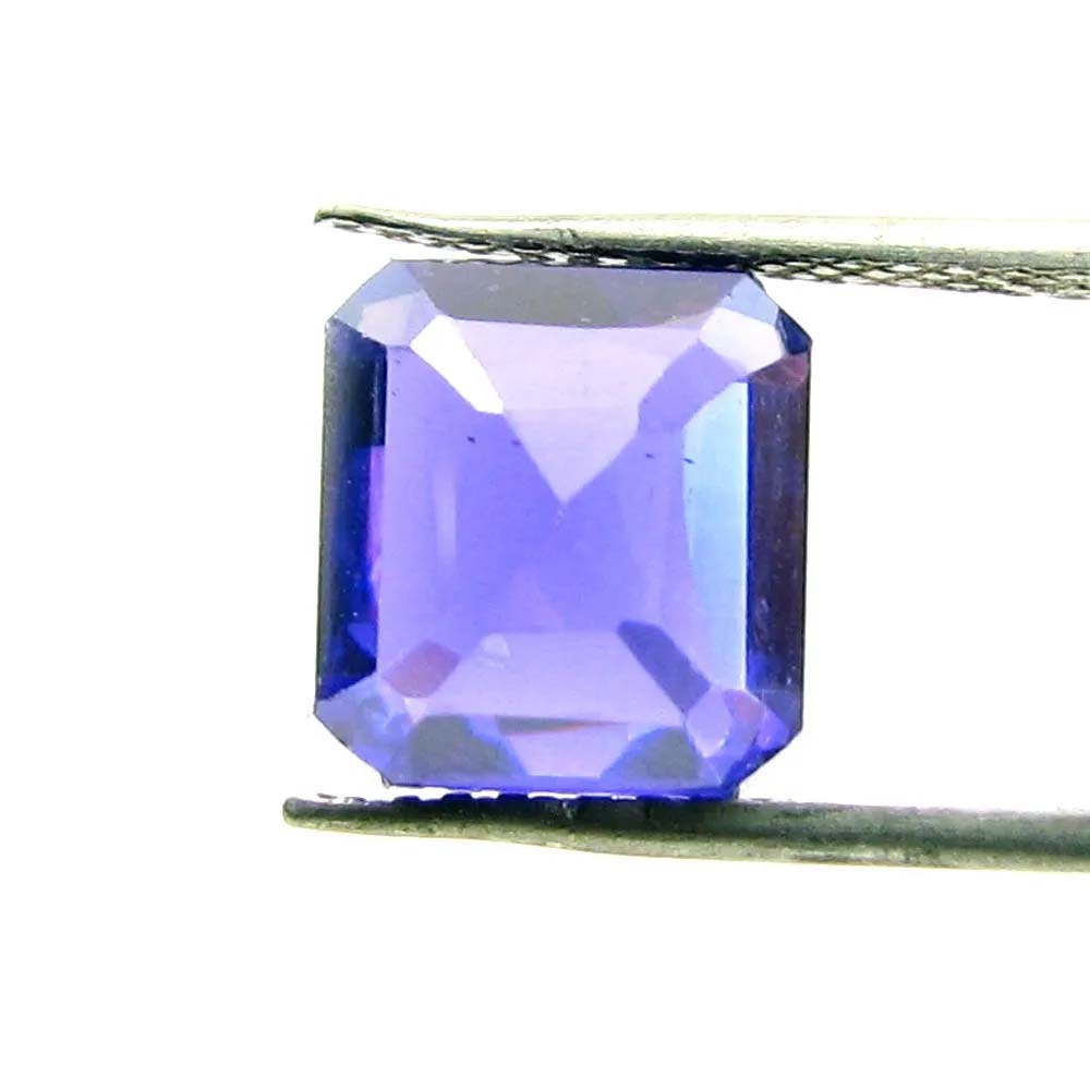 9.6Ct Violet Blue Cubic Zirconia Rectangle Faceted Gemstone