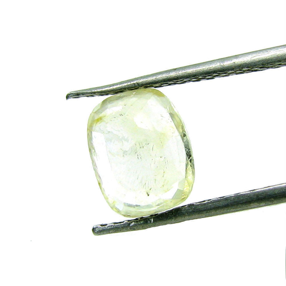 2.4Ct Natural Light Yellow Sapphire Oval Faceted Gemstone